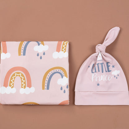 Baby Wraparound Swaddle Cloth with Rabbit Ears Hair Band - Newborn Gift Set - Free Shipping